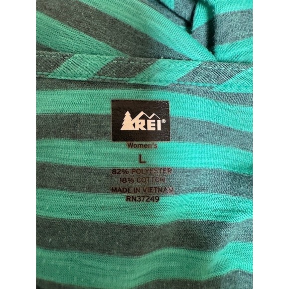 REI vintage short sleeve cowl boat neck long shirt drawstring tie hemline Size L - Picture 7 of 7